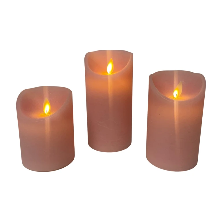 Candele LED rosa - set da 3