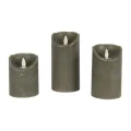 Candele LED in cera - verde - set da 3