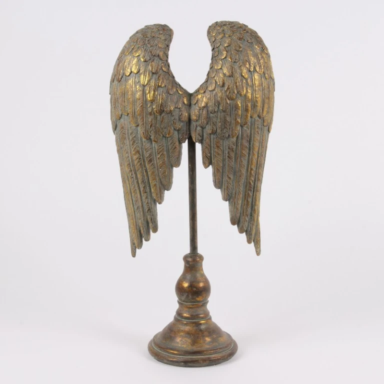 Ali su piedistallo - oro - 51 cm - resina artistica