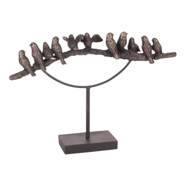 Scultura animale uccelli - oro - 30 cm