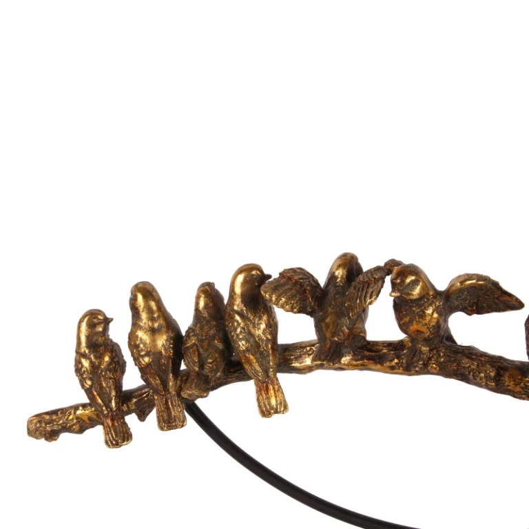 Uccelli su bastone - oro - 30 cm