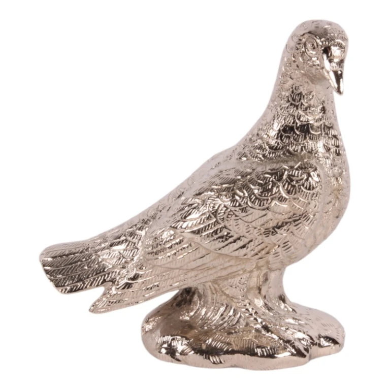 Colomba in ottone - argento - 15 cm