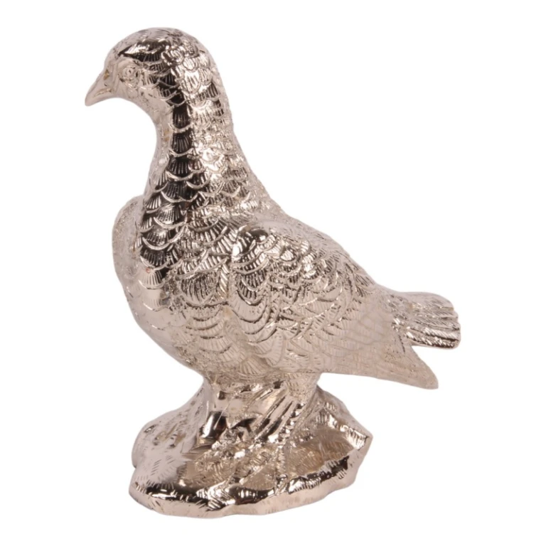 Colomba in ottone - argento - 15 cm
