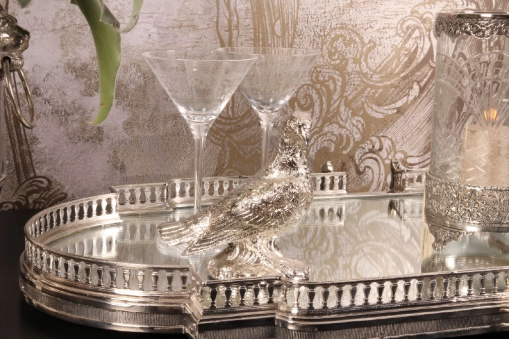Colomba in ottone - argento - 15 cm