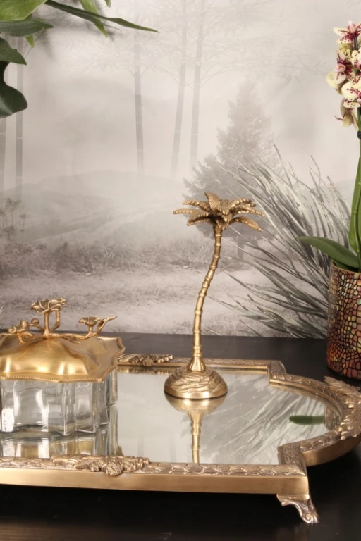 Palma decorativa - oro - 23,5 cm - ottone