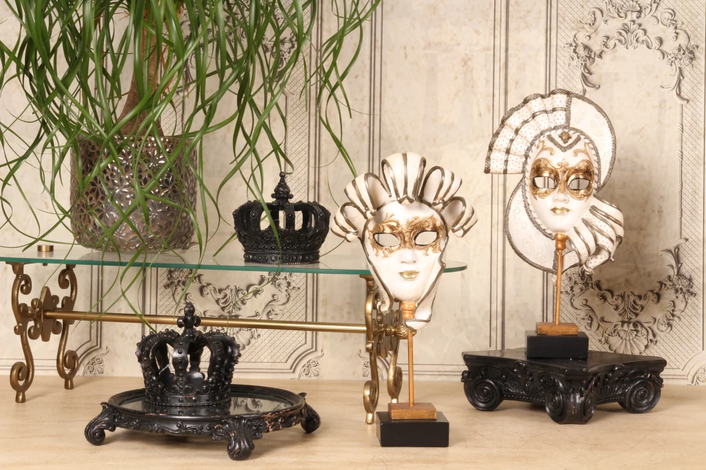 Corona decorativa - nera - 13,2 cm - resina artificiale