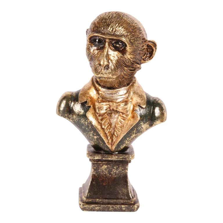 Busto di scimmia - verde - 25 cm