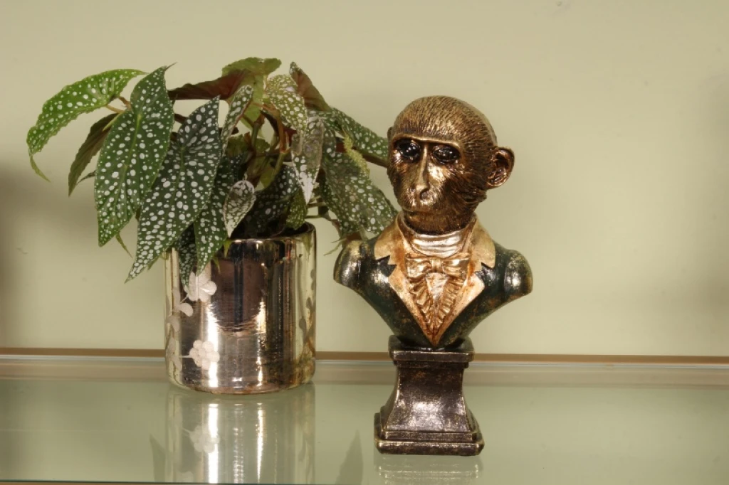 Busto di scimmia - verde - 25 cm