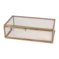 Scatola porta gioielli 17,5 x 10 x 5,5 cm - oro - ottone e vetro
