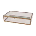 Scatola per gioielli 22,5x14x5,5 cm - oro - ottone e vetro