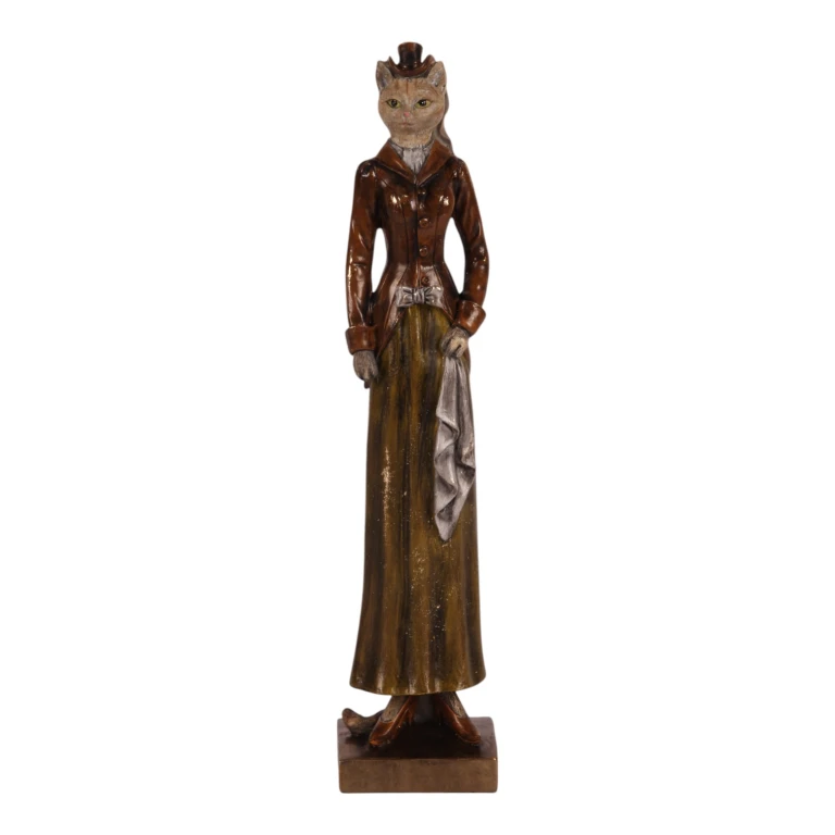 Statua di gatto marrone - 29 cm - 1 pezzo