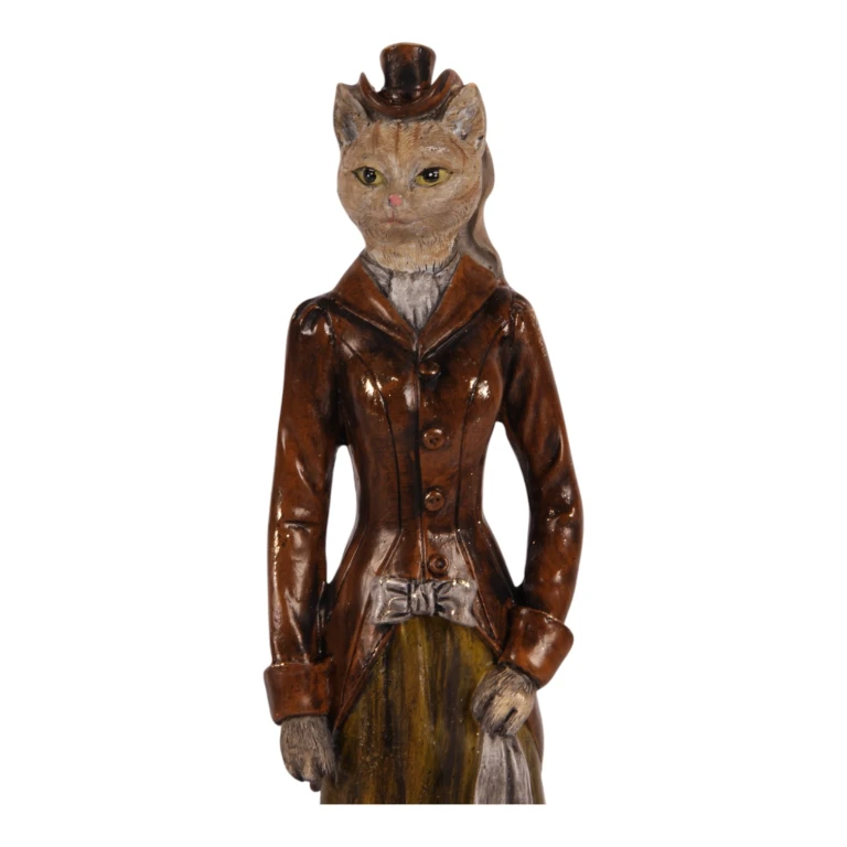 Statua di gatto marrone - 29 cm - 1 pezzo