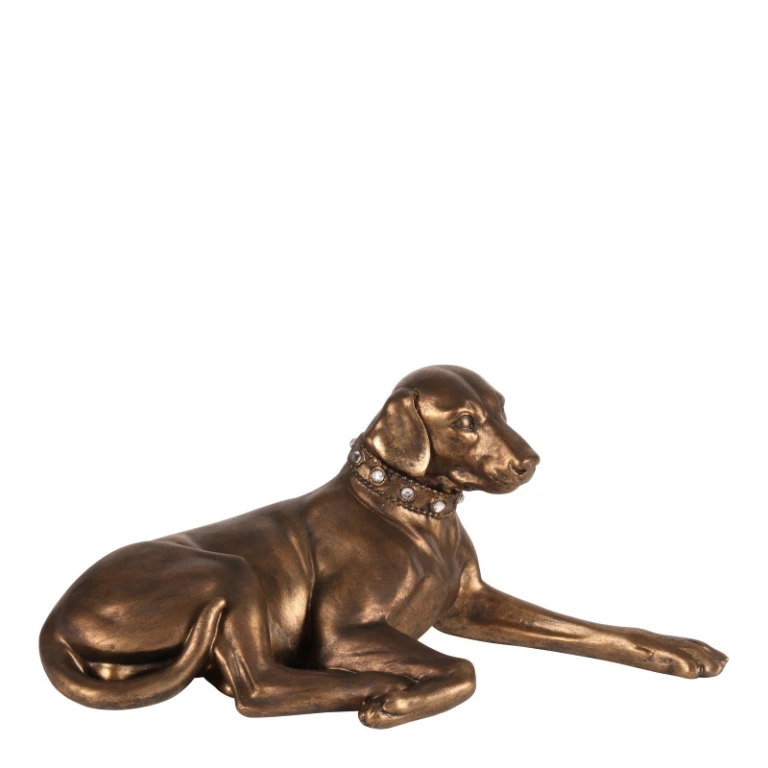 Statua di cane - oro - 30 cm - 1 pezzo