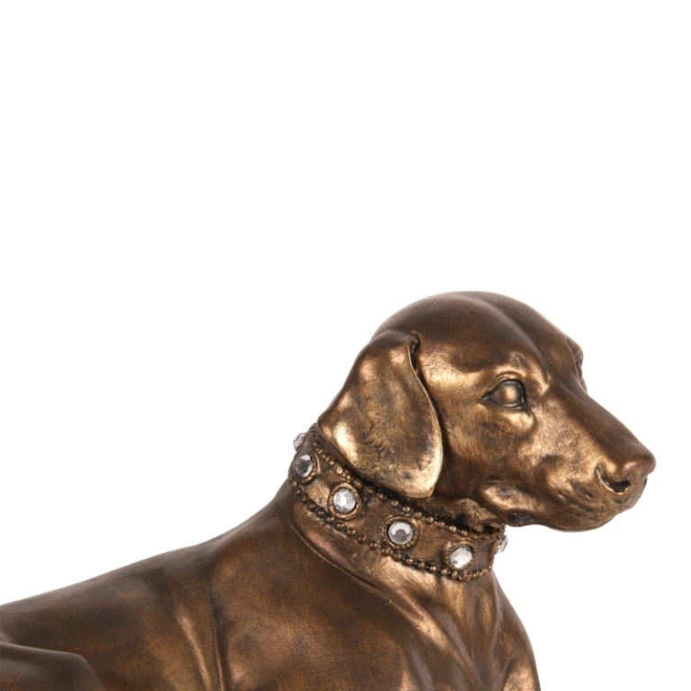 Statua di cane - oro - 30 cm - 1 pezzo