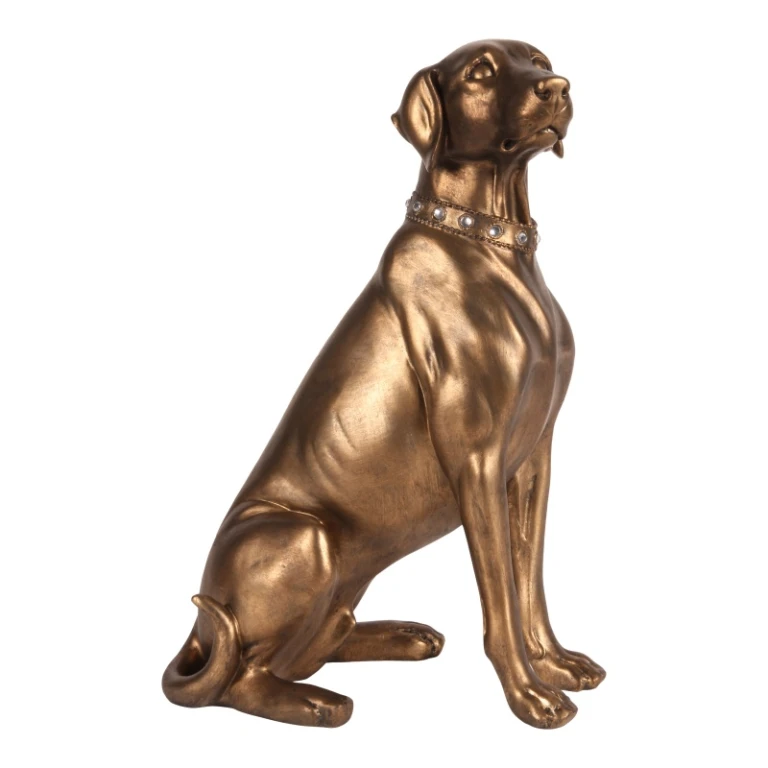 Statua di cane Weimaraner - oro - 39 cm