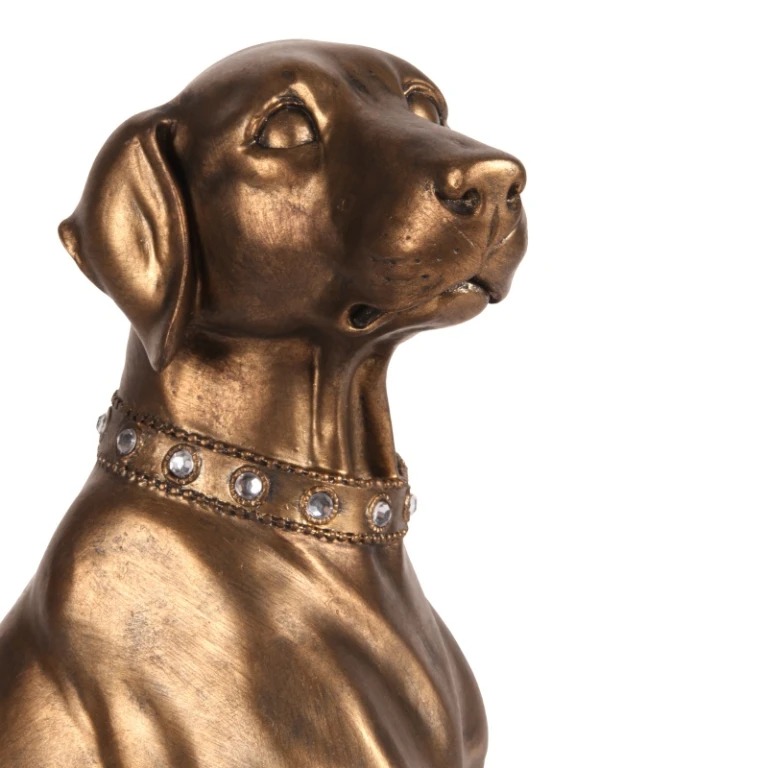 Statua di cane Weimaraner - oro - 39 cm