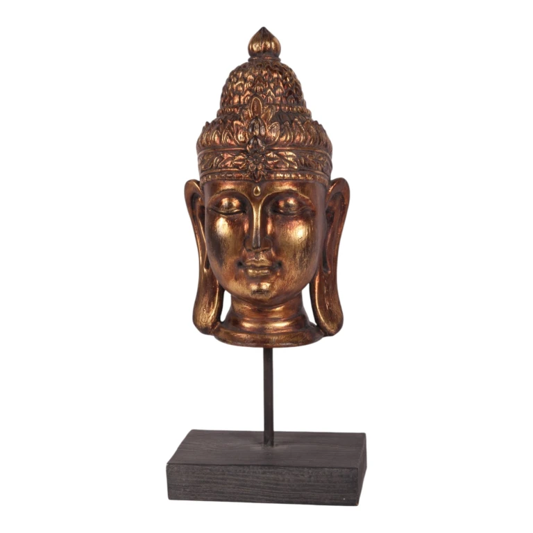 Busto di Buddha - oro - 36,5 cm