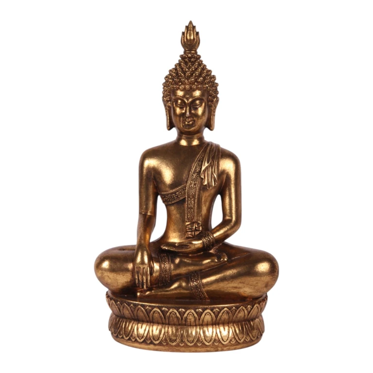 Statua di Buddha - oro - 33 cm - resina artificiale