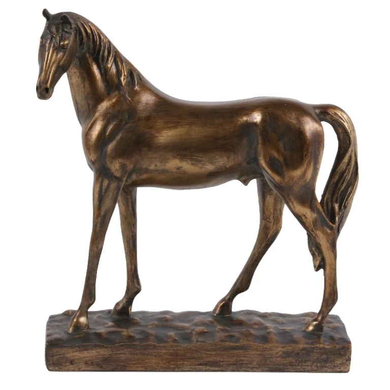 Statua di cavallo - oro - 28 cm
