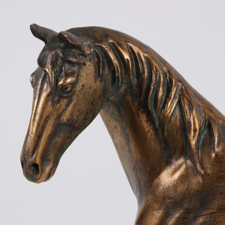 Statua di cavallo - oro - 28 cm