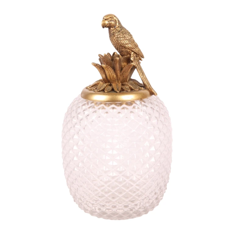 Vaso decorativo Pappagallo - oro - 28,5 cm - 1 pezzo
