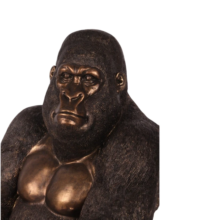 Scultura di gorilla - oro - 61 cm