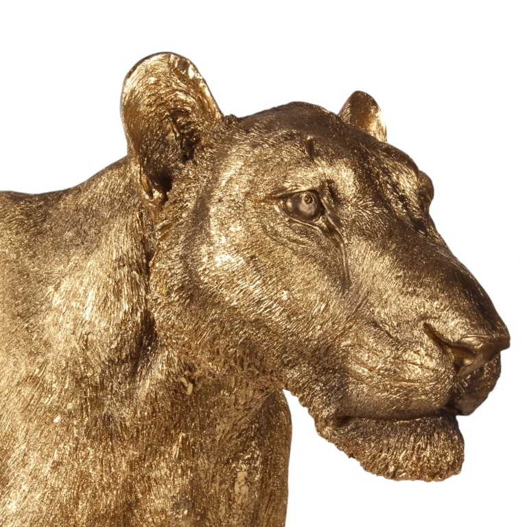Statua di leone femmina - oro - 124 cm
