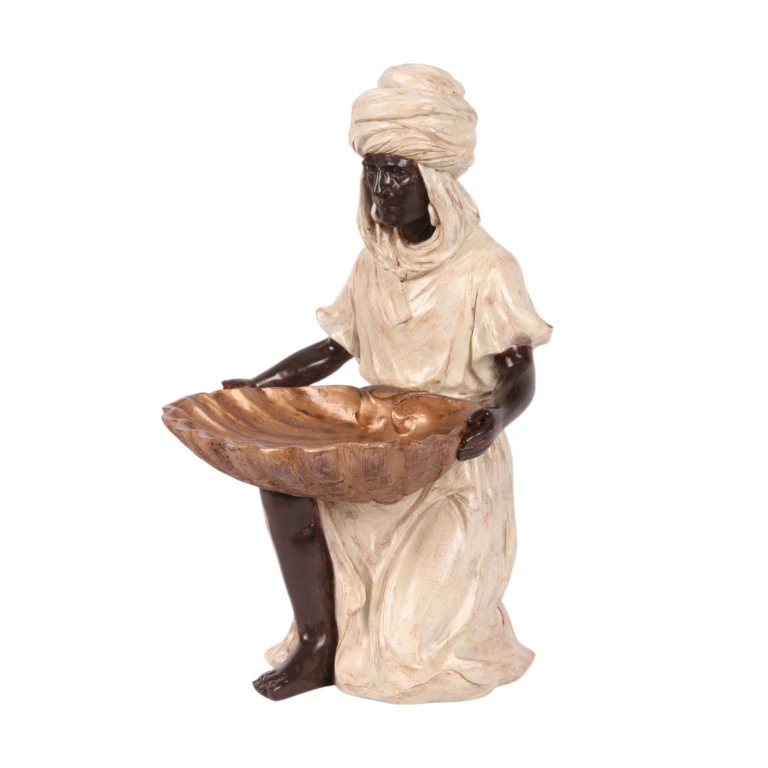 Figura moresca - avorio - 36,5 cm - resina artificiale