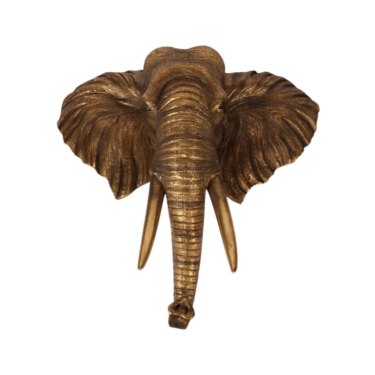 Ornamento da parete Elefante - oro - 61 cm - resina artificiale