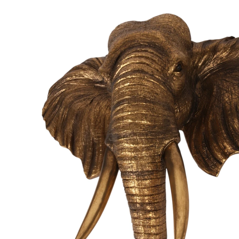 Ornamento da parete Elefante - oro - 61 cm - resina artificiale