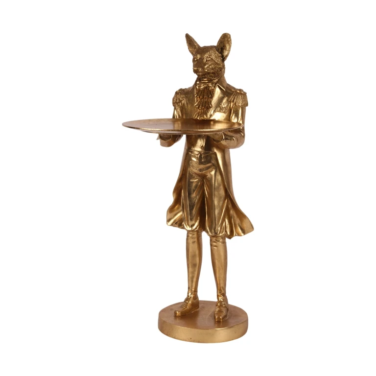 Volpe con vassoio - oro - 54,5 cm