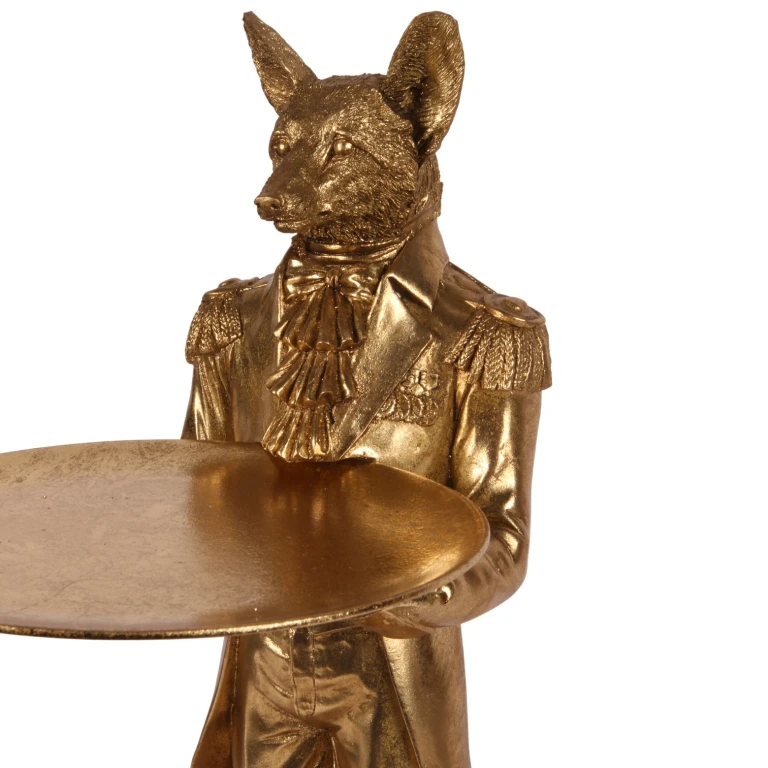 Volpe con vassoio - oro - 54,5 cm