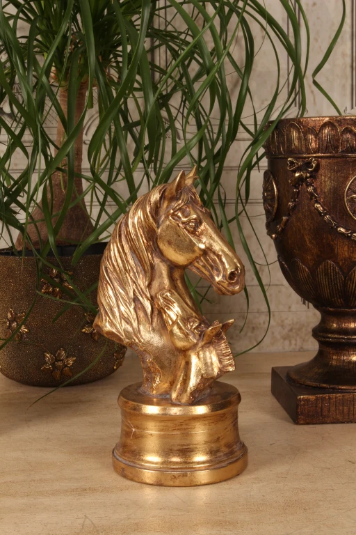 Teste di cavallo dorate - 26,5 cm - 1 pezzo