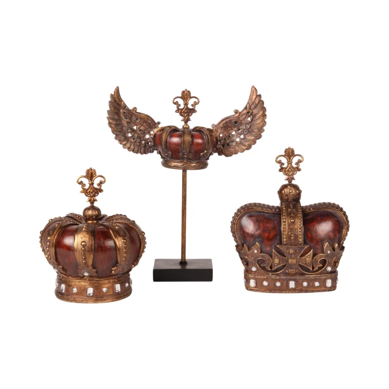 Corona su base - rosso/oro - 36,5 cm - resina artificiale