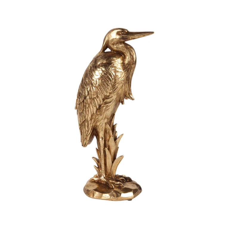 Scultura di airone in oro - 24,5 cm - 1 pezzo