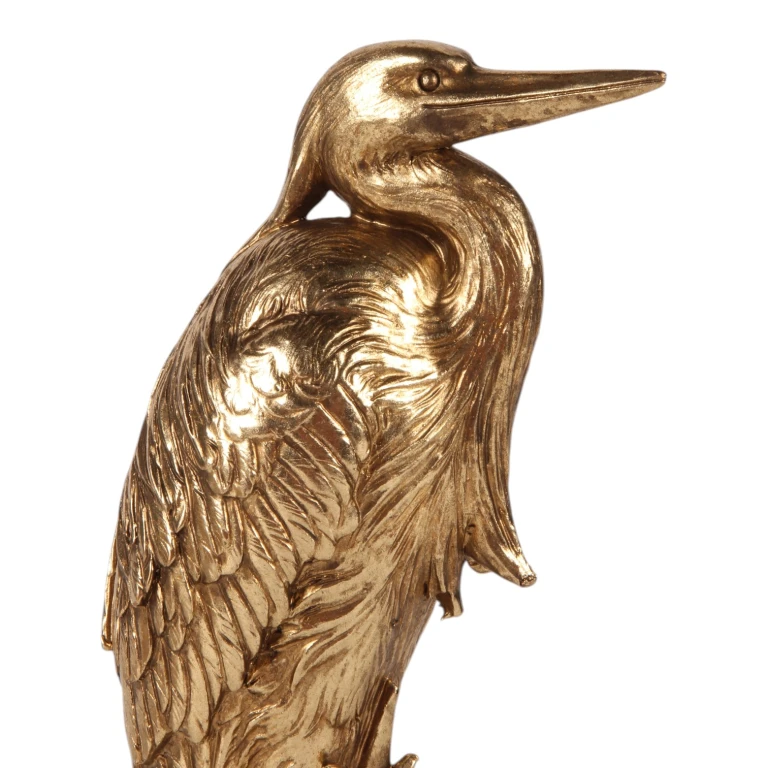 Scultura di airone in oro - 24,5 cm - 1 pezzo