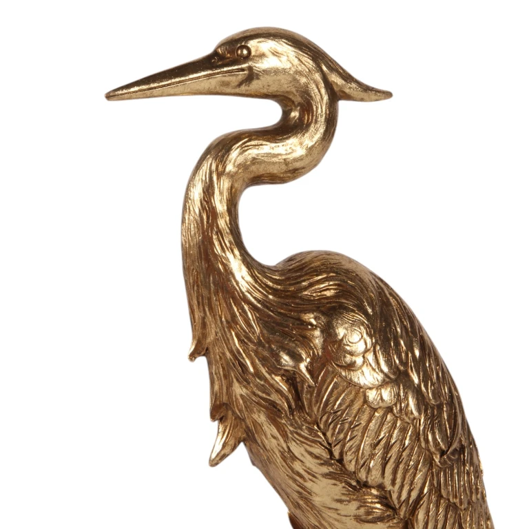 Scultura di airone in oro - 28 cm - 1 pezzo