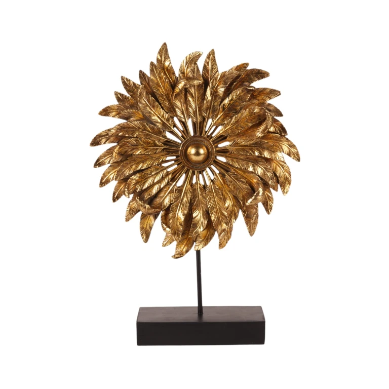 Ornamento Piuma - oro - 36,5 cm - resina artificiale