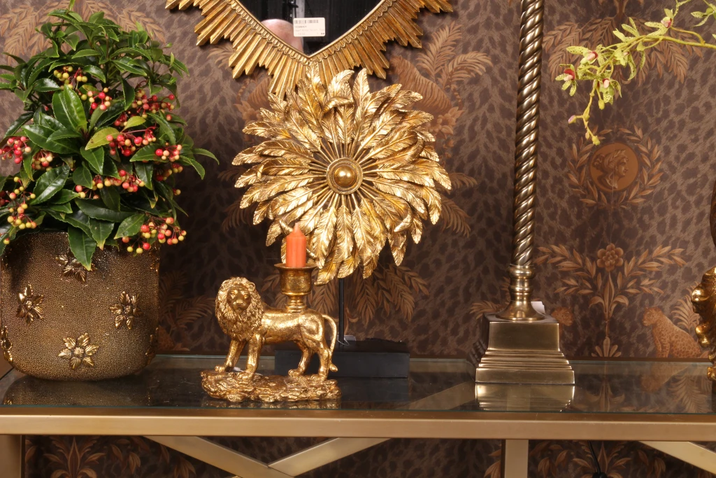Ornamento Piuma - oro - 36,5 cm - resina artificiale
