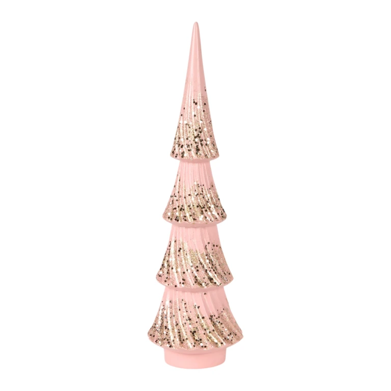 Mini albero di Natale - rosa - 35,5 cm - resina artificiale