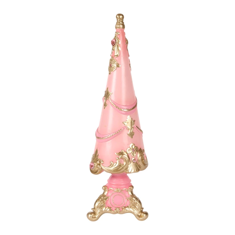 Albero di Natale in miniatura - rosa - 35,8 cm - resina artificiale