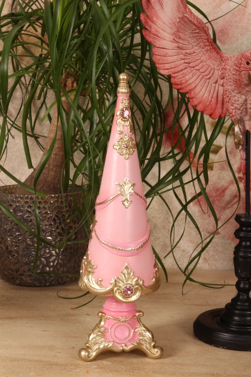 Albero di Natale in miniatura - rosa - 35,8 cm - resina artificiale