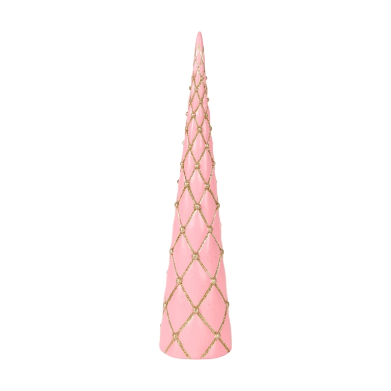 Albero di Natale in miniatura - rosa - 35,5 cm - resina artificiale