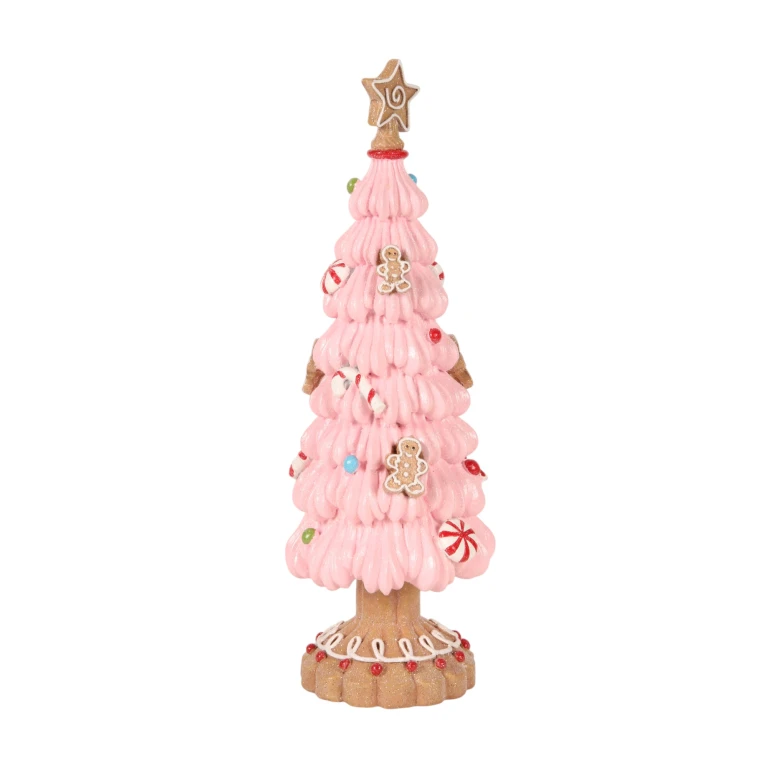 Albero di Natale in miniatura - rosa - 31,5 cm - resina artificiale