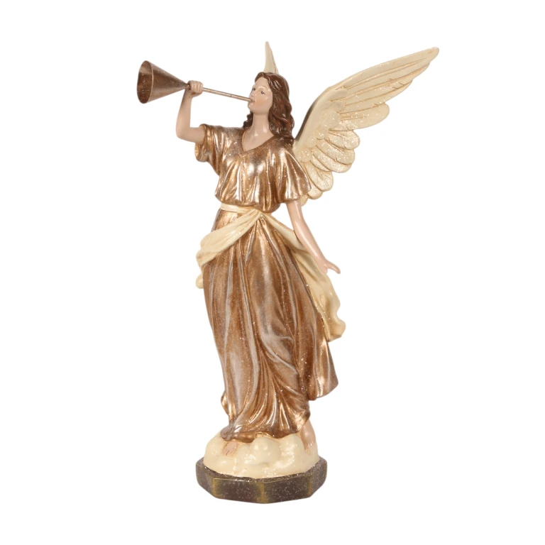 Statua di un angelo - beige - 41 cm - resina artificiale