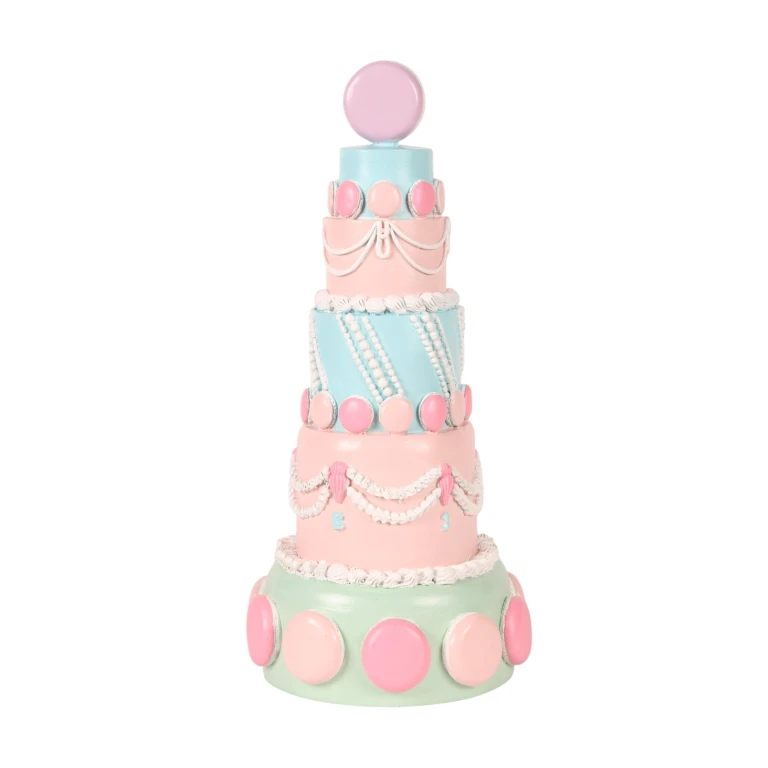 Torta decorativa - rosa - 33,5 cm - resina artificiale - 1 pezzo