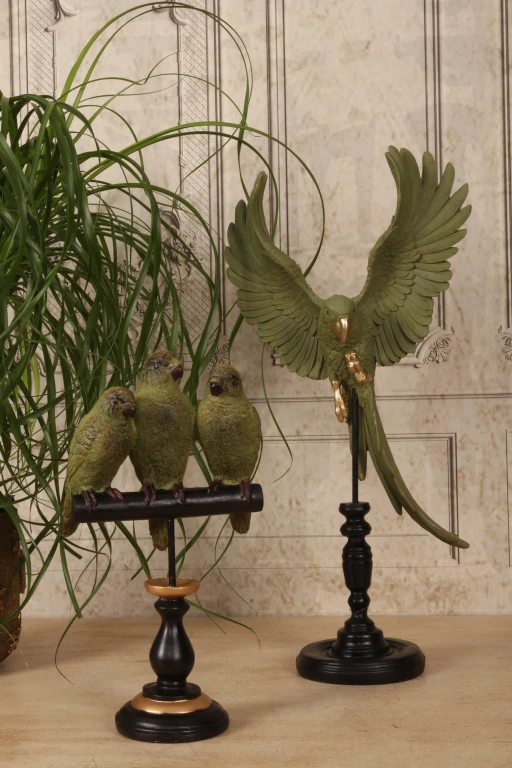 Pappagallo su bastone - verde - 52,5 cm