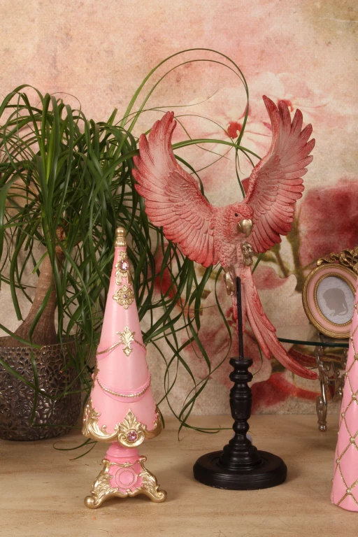 Pappagallo su bastone - rosa - 52,5 cm