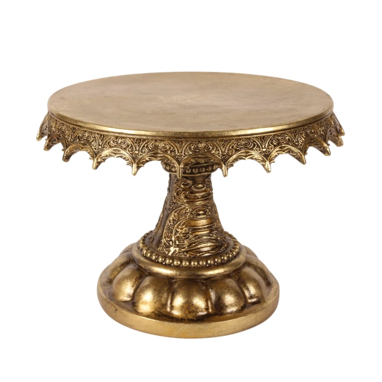 Piatto per torte 30 cm in resina artificiale dorata