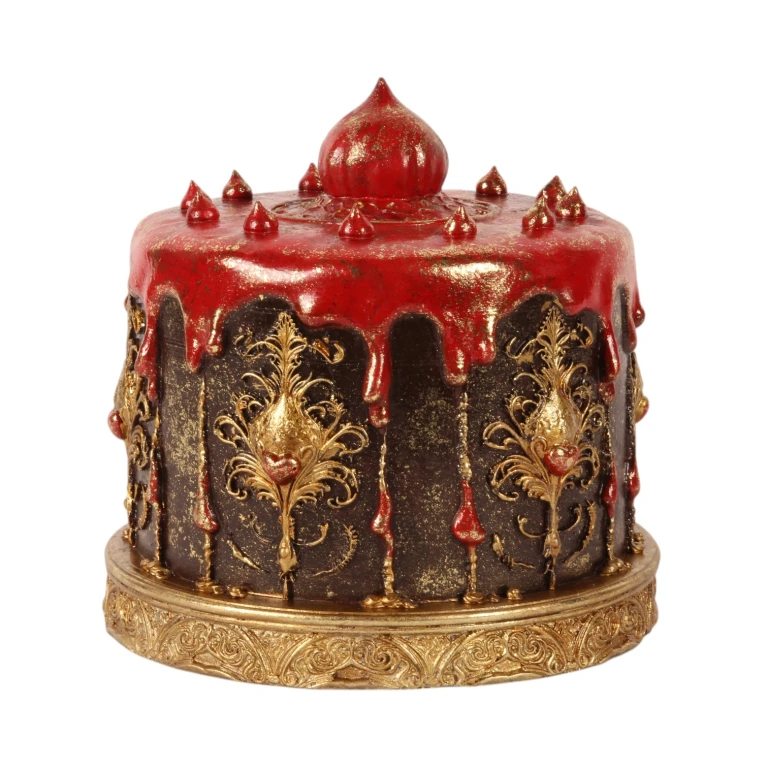 Torta decorativa - marrone - 20 cm - resina artificiale